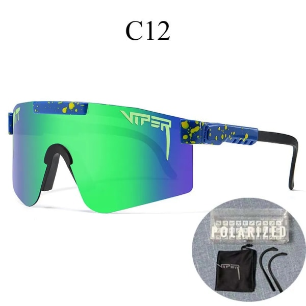 00 Nye ankomster  Tilpasset logo polariserede fotokromiske solbriller Tr90 Uv-beskyttelse Cykelbriller C12 UV protected sunglasses