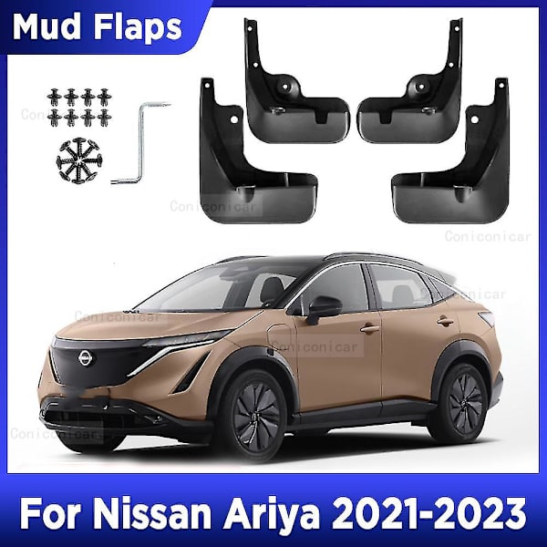 4 st Mudguards Mudflaps Stänkskydd Fram Bak Mudguard Auto Styline Biltillbehör för Nissan Ariya 2021 2022 2023