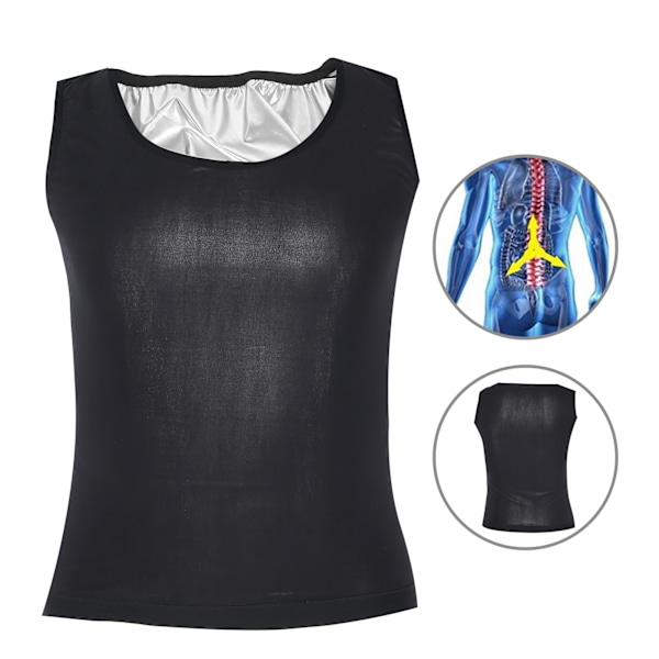 Herre Svettevest Utendørs Sports Kroppsforming Termo Slankende Shapewear Vest for Menn 4XL/5XL