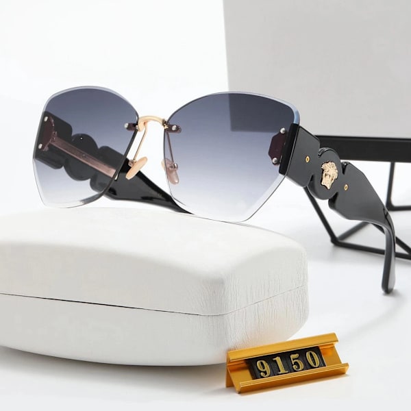 Nye Metal Rimless Solbriller Mænd Luksus Mærke Fashion Oversized Solbriller 2024 Designer Shades Solbriller Til Kvinder Mænd 2239-C02 Glasses with brand logo
