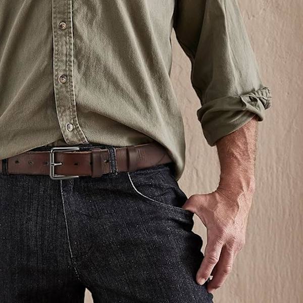 Kaffe Herrebælte Ægte Læder 38mm Fuldnarvet Læderbælte til Jeans Arbejde - Casual Herrebælter Brun Sort-Størrelse 130cm-3.8mm Tyk