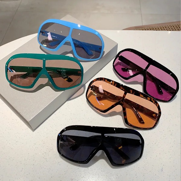 STORY KDD2132 Custom Oversized Punk Solbriller Orange Linse Luksus Shades Solbriller Hip Hop Store Ramme Kvindernes Briller C4 oversized