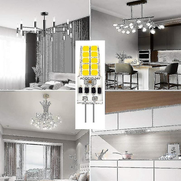10 st G4 LED-lampa AC/DC12V-24V 3W LED G4-lampa 20LED 360 graders strålvinkel 2835smd Ersätter 30W Halogen - B