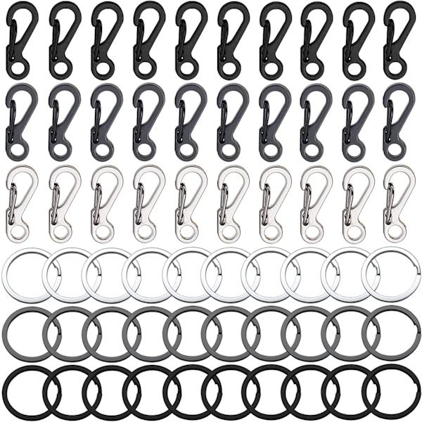 30 st Mini Karabinerklämmor Karbinhakar Liten Karabiner Nyckelring EDC