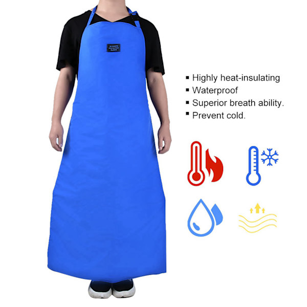 Sikkerhets CryO-forkle Cryogenisk Ultra-lav Temperatur Forkle Nitrogen Beskyttende Blå (110*70cm)