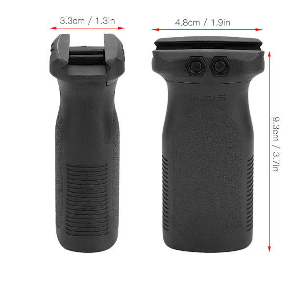 Tactic Nylon Rail -pystykahva 20 mm:n Picatinny-kiskojärjestelmälle (musta)