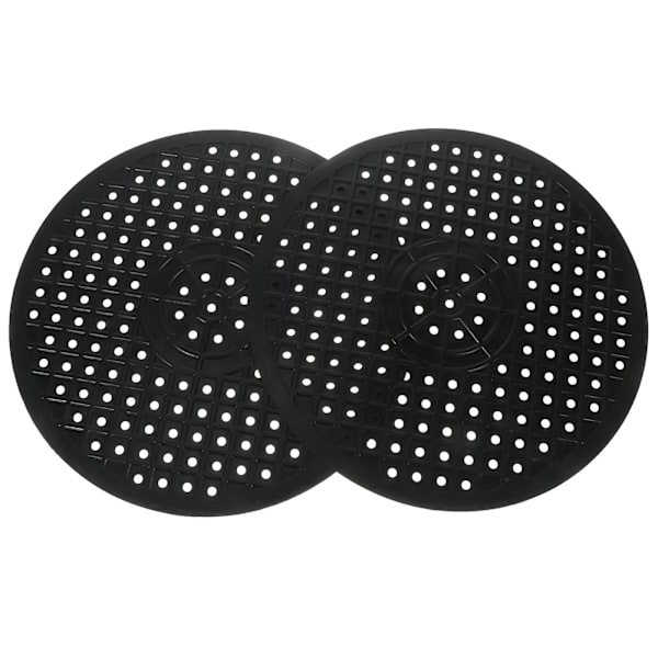 2 gummimåtter til vask, vaskemåtte, afløbsmåtte (30,00 x 30,00 x 0,20 cm, sort)