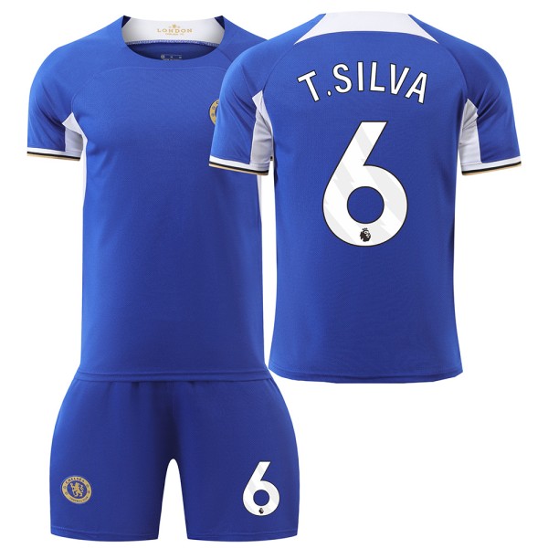 Säsongen 23-24 Chelsea hemma nr 8 Enzo 7 Sterling 6 Silva tröja vuxna barn män och kvinnor No socks size 6 26 yards