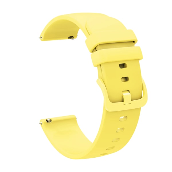 Ny 18mm 20mm 22mm Remmer for Garmin Venu 2S Rem for Vivoactive 3 4S 4 Forerunner 245 645 Galaxy Watch 4 Classic 42 46mm Silikon Gul Silicone Yellow 20mm