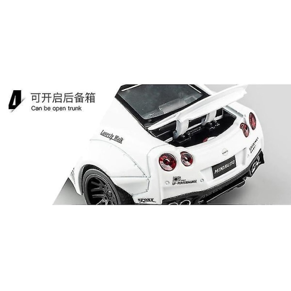 1:32 Nissan GTR R35 Diecast Metallleketøybil (Svart)