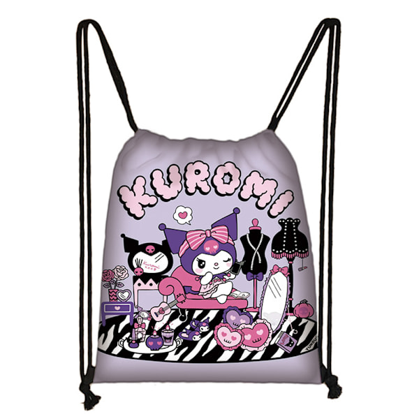 Kuromi snøring Ryggsekk PE Sports Svømming Skole Reise Bag Ryggsekk Lunsj Bag #3 #3 32x38cm