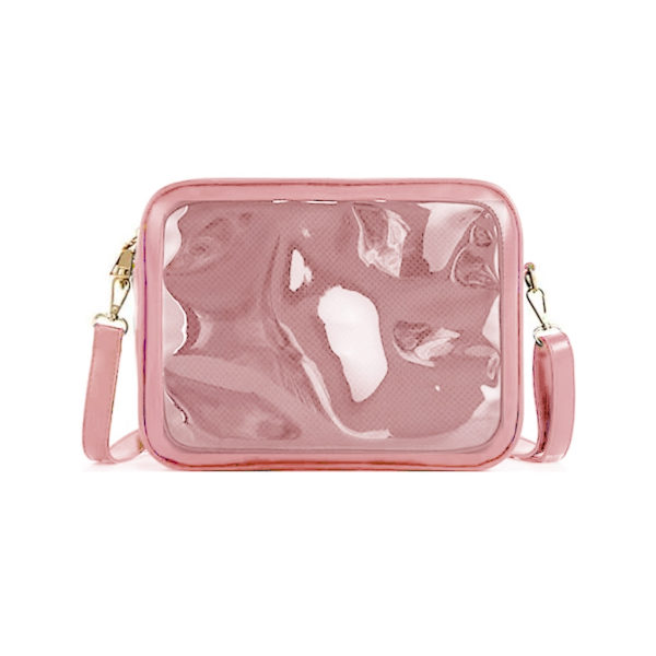 Naisten Ita-laukku, naisten japanilaistyylinen olkalaukku, tyttöjen söpö läpinäkyvä crossbody-laukku, opiskelijalaukku Pink 0.51