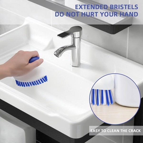 2-pack Skrubbborste med Bekvämt Grepp, Stiva Borst för Rengöring
