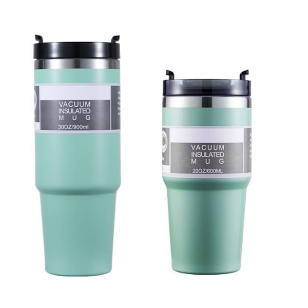 30oz rostfri tumbler, isolerad mugg med sugrör ljusgrön light green 20 oz