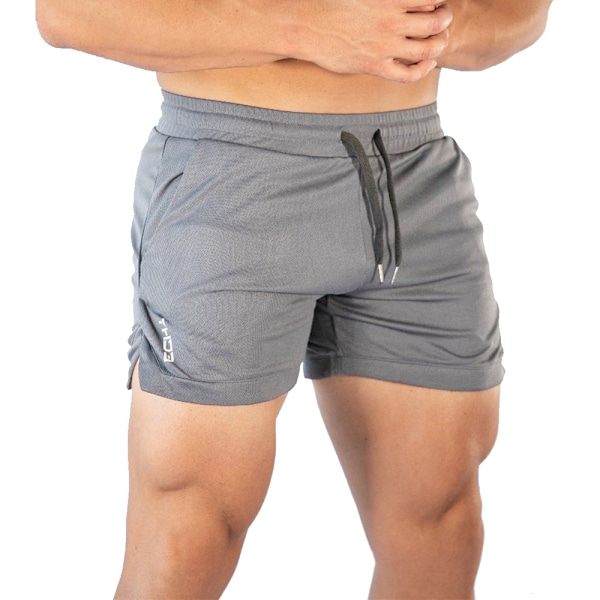 Grå sportshorts Mænds Fitness bukser Tynde afslappede løbe mesh