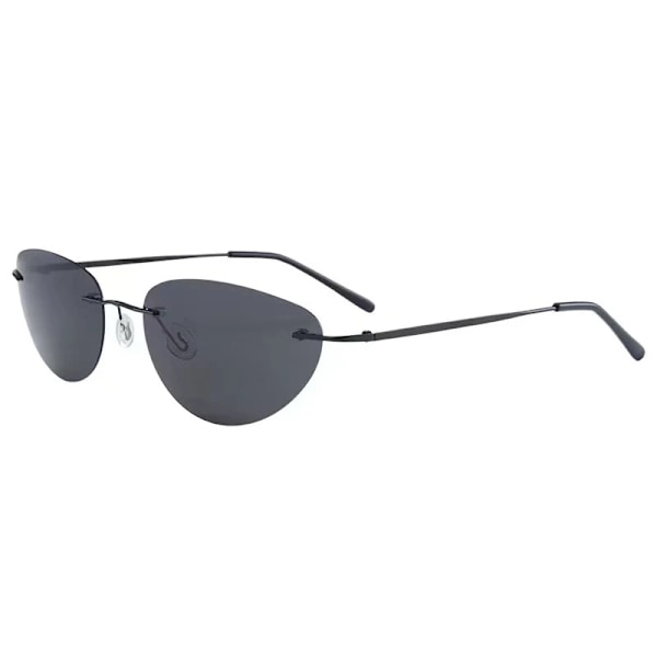 Ultralight Rimless Oval Titanium  Aurinkolasit Rimless Miesten Ajoaurinkolasit Yöllä Näkemisen Lasit Black Frame Blue Discol frameless