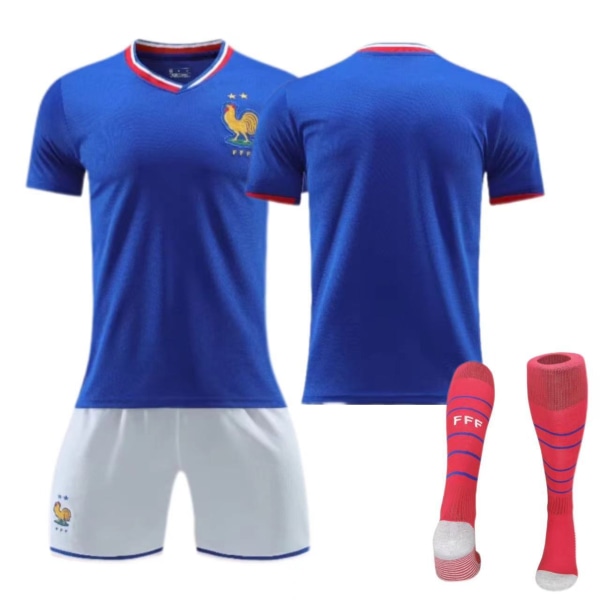 European Cup France Home Jersey 2024 Children's Adult Set No. 10 Mbappe Football Jersey