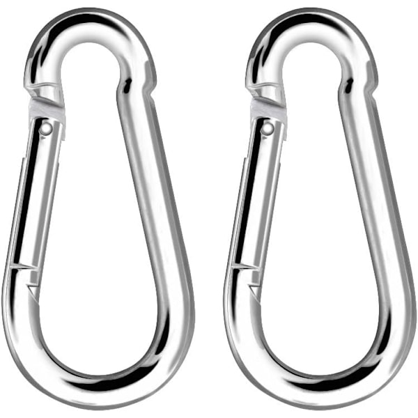 Högpresterande karbinhake i rostfritt stål för klättring, hängmatta, gungset, 2-pack