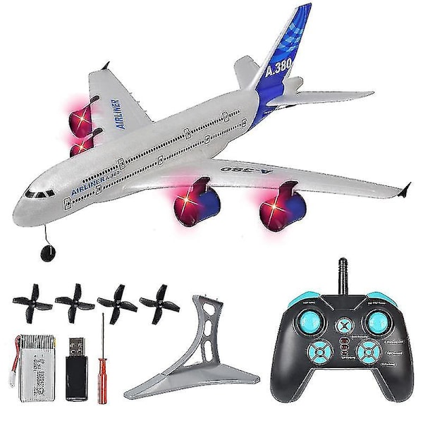 A380 Rc Flygplan B747 Planmodell Rc Fastvingad 3ch 2,4g Fjärrkontroll Flygplan Rtf Toy -hg