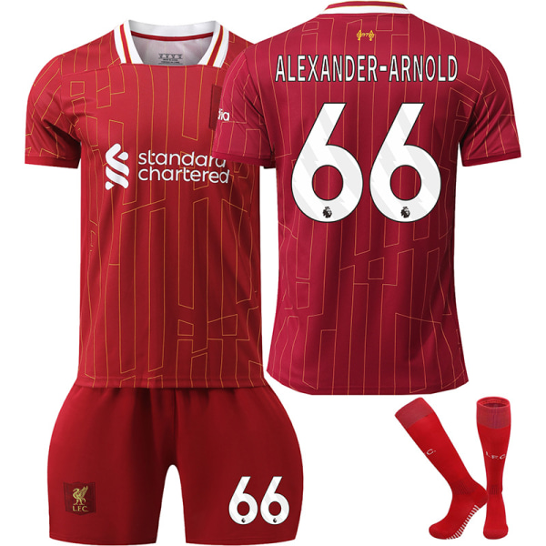 24-25 Liverpool tröja nr 11 Salah 9 Firmino 66 Arnold 10 McAllister fotbollsdräkt No. 66 with socks Size M