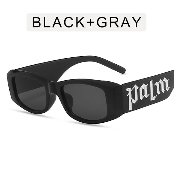 Rektangulære Metal logo Tilpassede Sorte Solbriller 2024 Luksus Mode Små Kvadratiske Stel Shades Briller Kvinder Mænd C5 Square