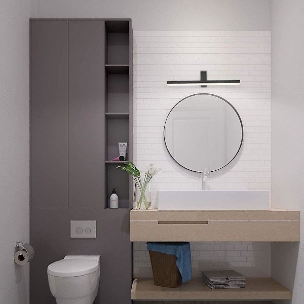 Badeværelsesvæglamper Led Sort Badeværelsesspejlslamper Indendørs Metal Akryl Vægbelysningsarmatur 14w 60cm [Energiklasse A++]