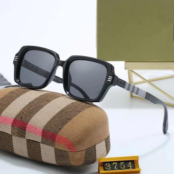 Top kvalitet mærke Burrey logo solbriller kvinder mænd 2024 luksus designer firkantet ramme UV400 briller c1 r style sunglass