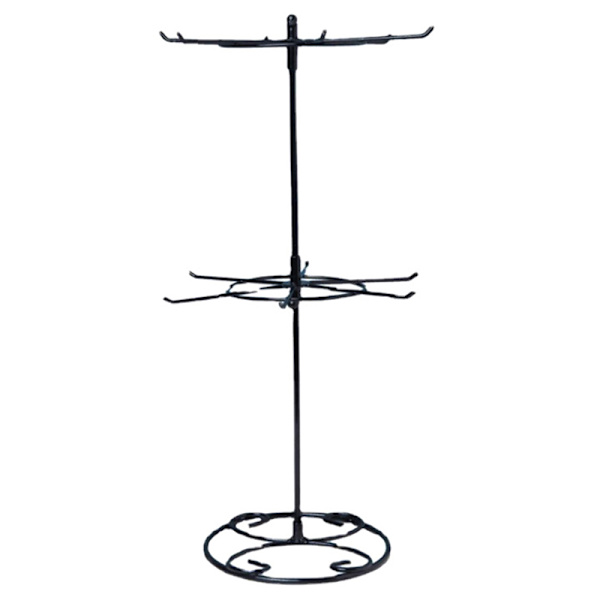 2-etagers roterende jern smykker display stativ Black