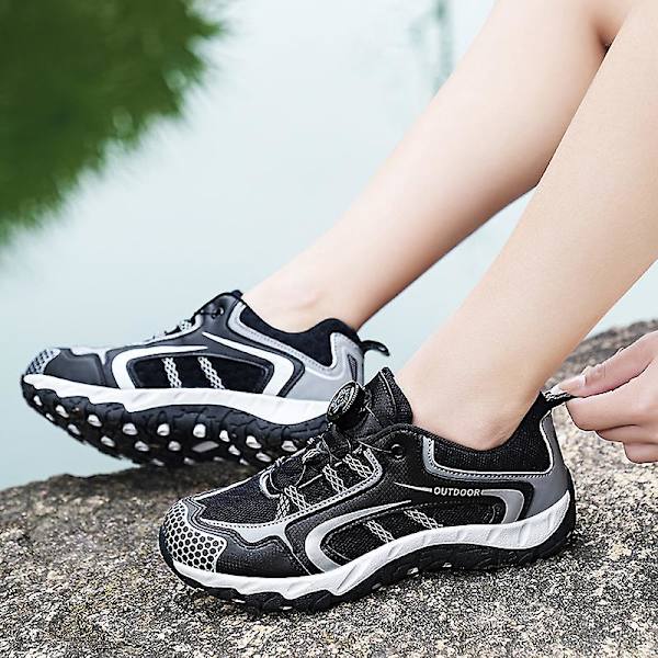 Damvandringsskor Lågskor Sneakers För Utomhusspårning Vandring Promenader 3D232 Black EU 39