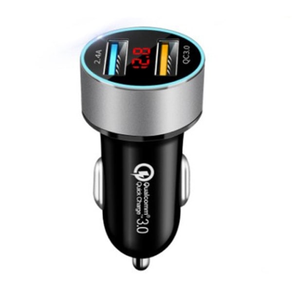 Biloplader Quick Charge 3.0 - Dobbelt USB 5.4A/30W Hurtig Bil