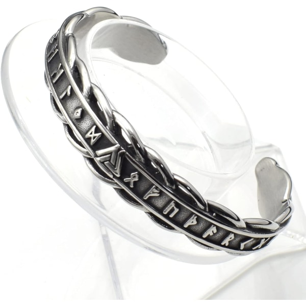 Vikingarmband för kvinnor män Armring nordiska smycken rostfritt S