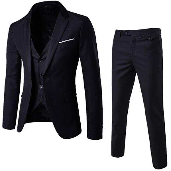 Mænds Casual Tredelt Suit Lyseblå Light Blue M