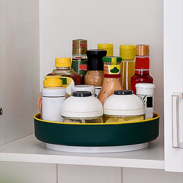 Lazy Susan Multifunktionel Roterende Krydderihylde, Plastskive