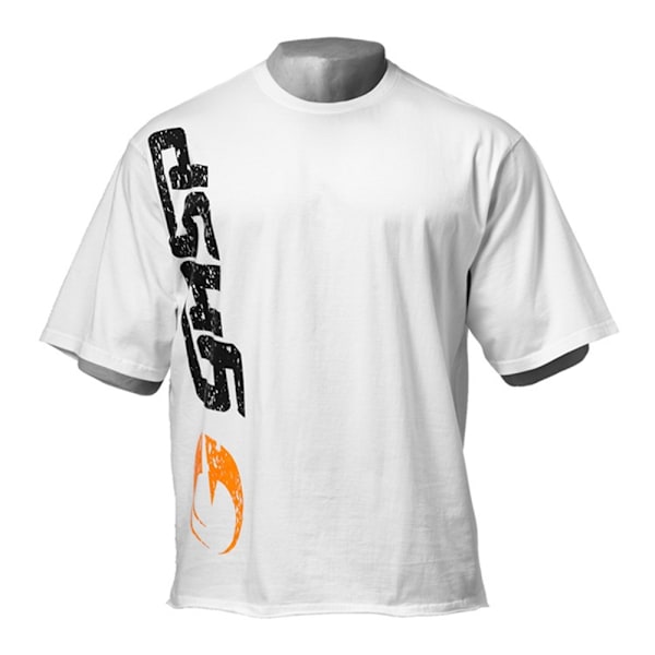 GASP Herre T-shirt Print Sommer Casual Kortærmet Tee Gym Sport Fitness Toppe Hvid White XL