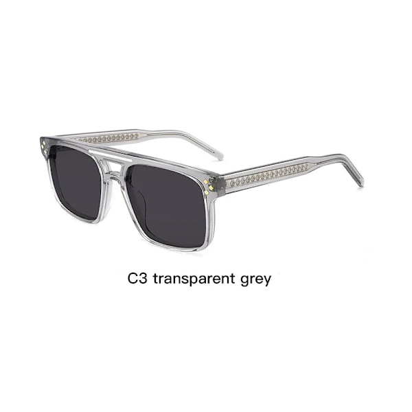 Italienska Vintage Tjocklek Acetat Retro Fyrkantiga Fotochromiska Anti UV Polariserad Acetat Solglasögon C3 Unisex