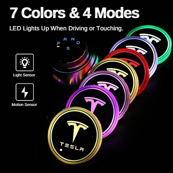 2022 2021 Tesla Model Y Model 3 Neon Lysrør RGB Interiør LED Strip Lys med App-styring