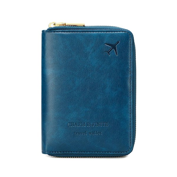 Zipper Passport Bag Travel Storage Bag PEACOCK BLUE