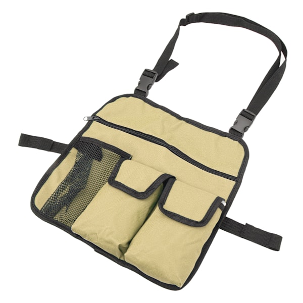 Strandstol Armlænspose 600D Oxford Stof Multifunktionel Udendørs Stol Organizer til Camping Khaki