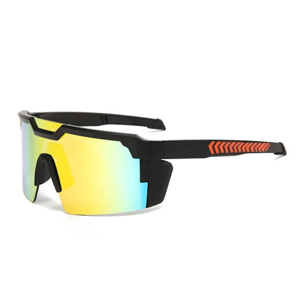 Twooo P16409 Aurinkolasit Ylisuuret Urheiluaurinkolasit Mukautettu Logo UV400 Aurinkolasit Miehille C7 Black / Blue Oversized Sports sunglasses