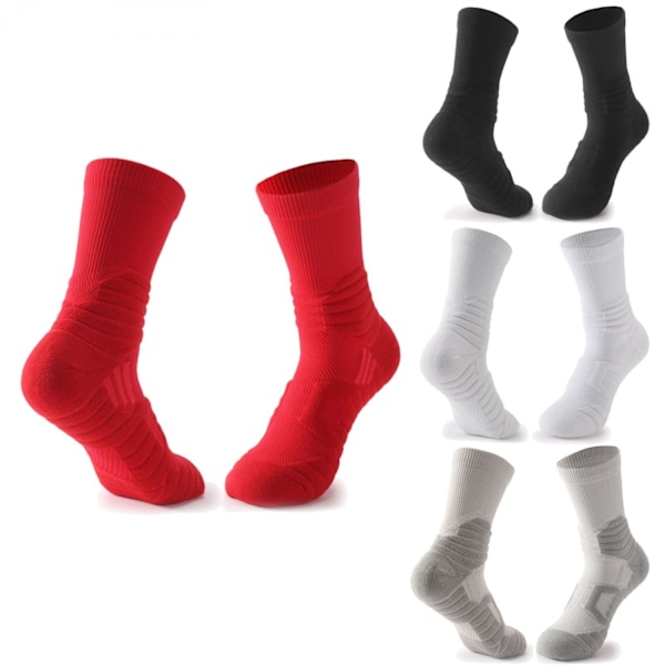 4 par sportsockar, höga tennisstrumpor för män och kvinnor