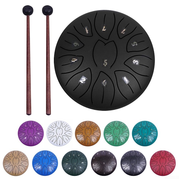 Outdoor rain drum | 6 inch 11 tone steel heavy drum rain drum | Hand drum musical glockenspiel instrument | Handpan meditation