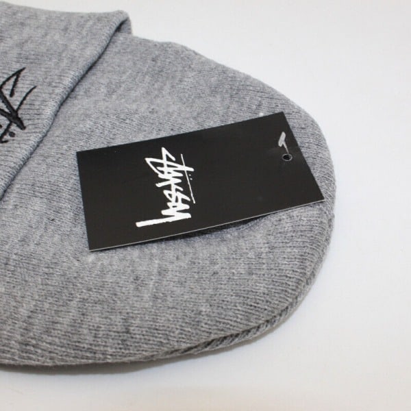 2023 Vinter Stussy Basic Beanie med Mansjetter Ny Design Dame Herre Gray