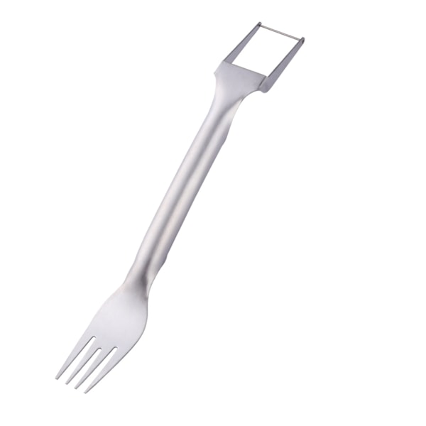 1 snabb vattenmelonskärare med gaffel Bärbar melonskärare för sommarfest Large Silver