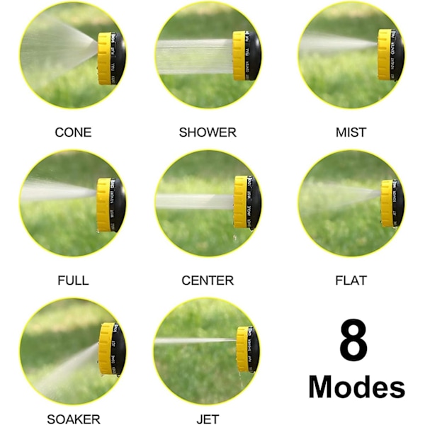 Skumspruta för trädgårdsslang, högtrycksmunstycke med 9 sprutmönster