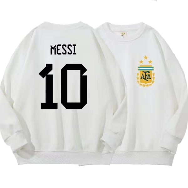 Messi Argentina plyschhoodie 2022 VM-vinnarskjorta marinblå navy blue M