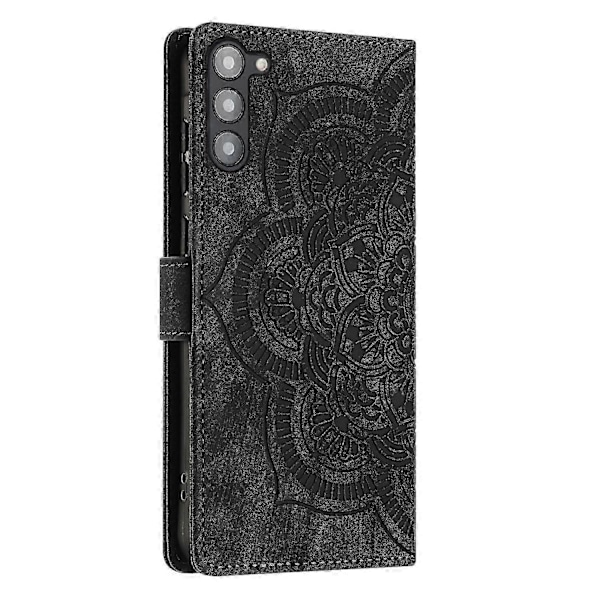 Frosted Læder Etui til Mandala Emed Retro Telefon Sort(FQ) For Samsung Galaxy S23+ 5G Black