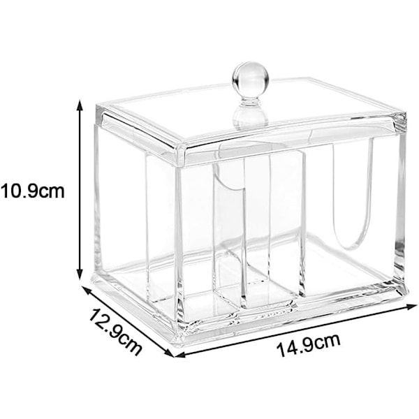 Meikkivarastosäiliö, meikinpoistoaineen pidike, 4 lokeroa, läpinäkyvä akryyli
