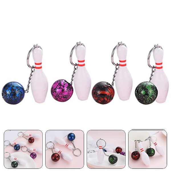 Pcs små bowling nøgleringe mini nøglering souvenirs bowling kamp nøgleringe sports nøgleringe (7.5X2.8X2.8CM)