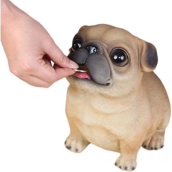 Hund Spargris,Oerhört Stor Myntspargris för Barn Pojkar Flickor Vuxna,Söt Pug