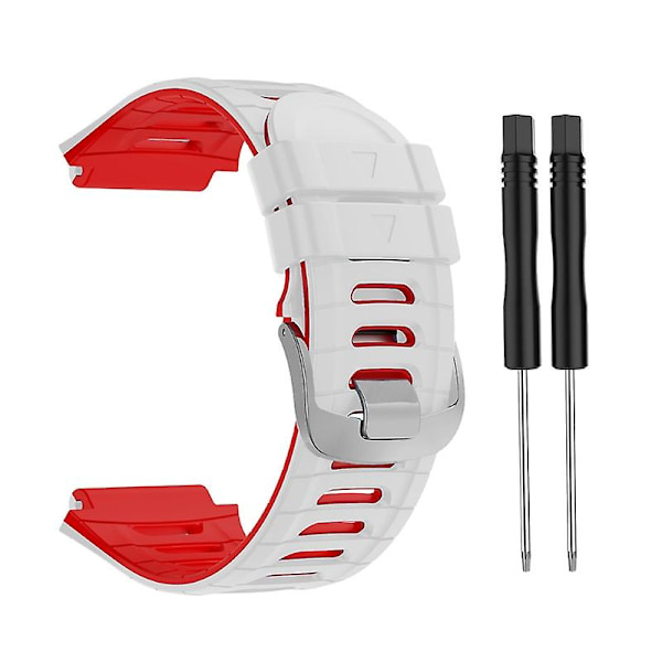 Silikonerem til Garmin-Forerunner 920XT Smartwatch Armbåndsloop White Red